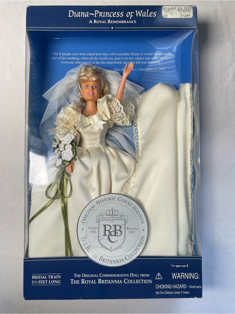 Princess Diana Wedding Doll 1997 Royal Britannia Collection Commemorative NIB
